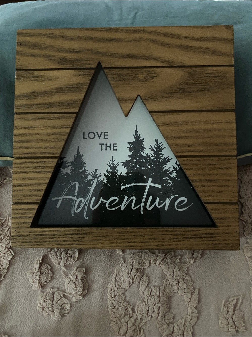 Mainstays Brown & Black 'Love the Adventure' Mountain Wall Accent